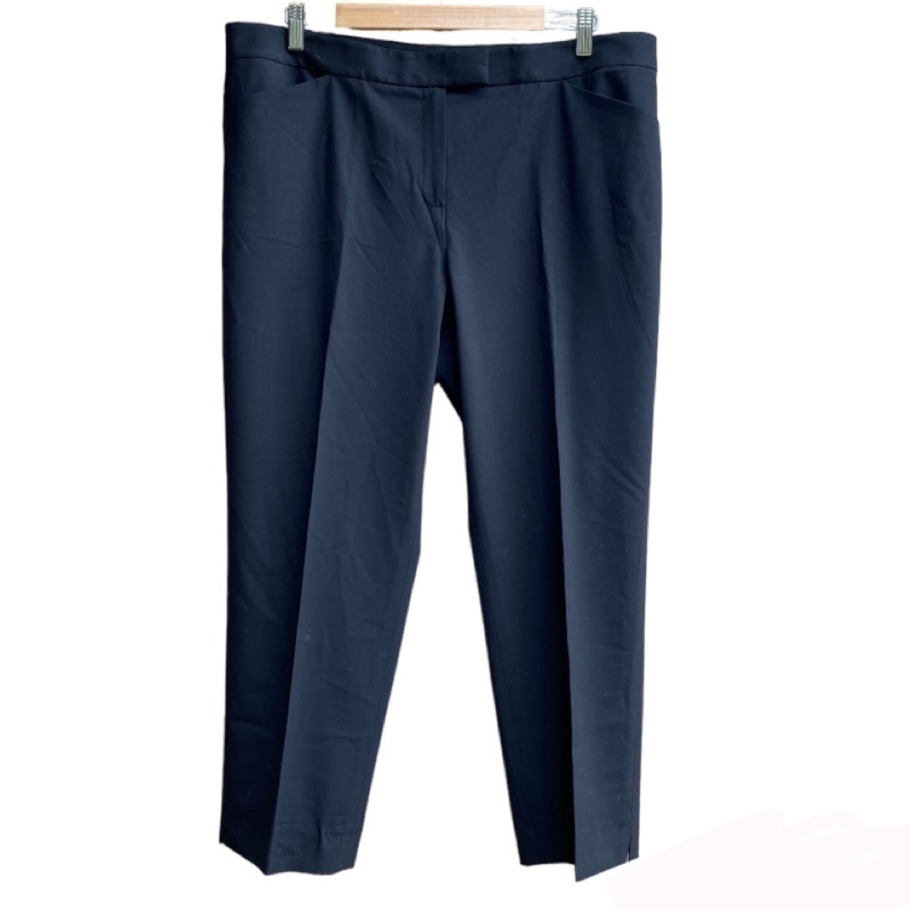 Lafayette 148 New York Irving Virgin Wool Black Dress Pants 14